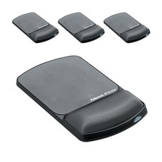 Fellowes 斐樂 Microban護腕滑鼠墊, 灰色的, 4入