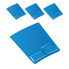 Fellowes 斐樂 Microban Health-V 護腕滑鼠墊, 藍色, 4個