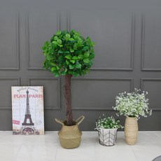 조아트 베이 토피어리 120cm + 내츄럴 바구니, 혼합 색상, 1세트