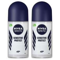 니베아 데오드란트 롤온 맨 센서티브 프로텍트, 50ml, 2개