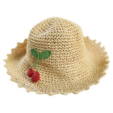 Bidan Gil女童款櫻桃沙灘草帽