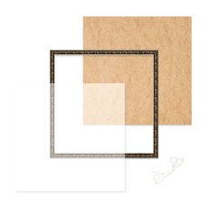 高級珠寶十字繡樹脂相框 30*30cm, 纖細的古董銀