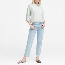 바나나리퍼블릭 여성용 퀸 스트레이트 핏 린넨 코튼 셔츠