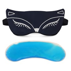 Easy Warm性感狐狸涼感眼罩 藍色, 1件, 1個