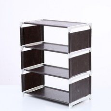 Melting Home天然組裝型鞋架 4層, 棕色的