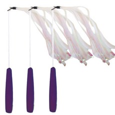 IM 2層設計絲帶逗貓棒, 紫色的, 3片