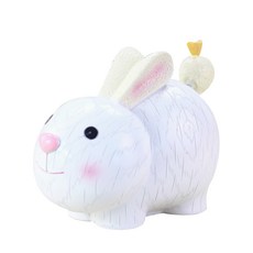 Minittine 可愛白色兔子存錢筒, 混合顏色, 1個
