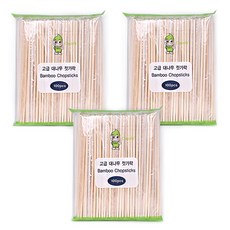 클리프 고급 원형 대나무젓가락, 100개입, 3개