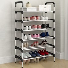 Melting Home 簡易組裝型六層鞋架, 黑色