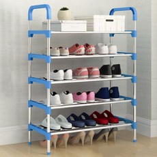 Melting Home 簡易組裝型5層鞋架, 藍色, 5層