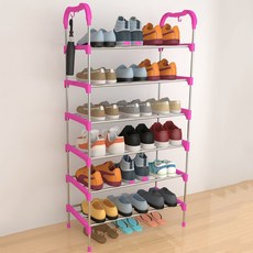 Melting Home 組裝式附雨傘掛鉤鞋架, 粉紅色