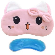 Easy Warm幸福貓咪涼感眼罩 粉色, 1件, 1個