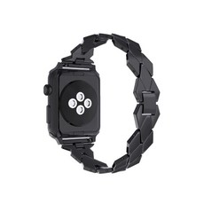 윰플 애플워치 3/4/5 다이아몬드 메탈체인 밴드 (38/40mm 호환 가능), 블랙, 1개