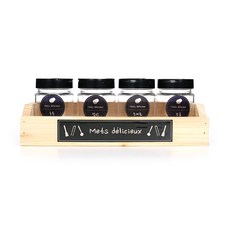 마카 양념병뚜껑 150ml x 4p 선반 세트, 1세트, 양념병 4p + 선반 + 양념병 레터링 스티커