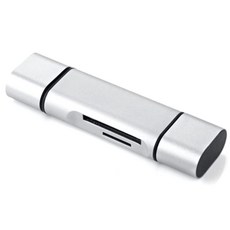 Techman Speed Gold OTG 轉接頭 Type-C / Micro USB, 單一商品, 銀色, 1個