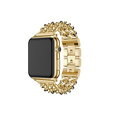 윰플 애플워치 3/4/5 더블스틸 메탈밴드 (38/40mm 호환 가능), 골드, 1개