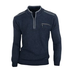 윈드페이스 남성용 견장지퍼 차이나 니트 티셔츠 OCTWF5016