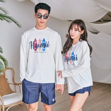 NAYA STYLE 情侶款印花寬鬆長袖防曬T恤