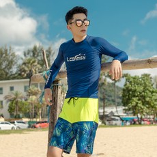 NAYASTYLE 男士 LCDRMSY 摩納哥防磨衣套裝 上衣 + 藍色短褲 25-57-14