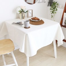 CASA VERDE 亞麻桌布, 白色(捲邊收邊), 4人座(130 x 150cm)