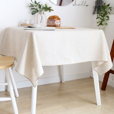 CASA VERDE 亞麻桌布, 米色(細褶收邊), 2人座(130 x 130cm)