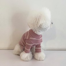 MAGDOG Melange條紋寵物T恤, 粉紅色