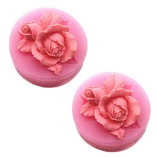 玫瑰花造型多用途3D矽膠模具 2件組, 單色
