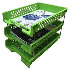 Melting Home彩色文件整理箱, 綠色, 3層