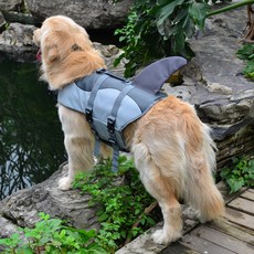 ZEZEPET 鯊魚寵物救生衣 G316PDSJ003, 灰色的