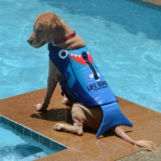 ZEZEPET 寵物用救生衣 鯊魚款 G316PDSJ007, 藍色