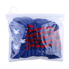 카시야 스트라이프 니트 양말 아이언커버 10p, 블루 + 레드