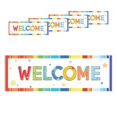 PartyPang 歡迎 WELCOME1 派對橫幅 5入, 白色