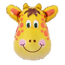 PartyPang 長頸鹿超級造型動物鋁箔氣球, 黃色及其他, 4入