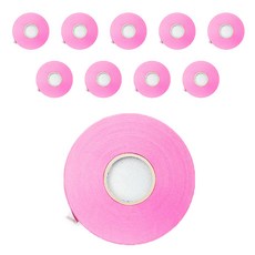 PartyPang 彩色緞帶 1.2cm 10入, 粉紅色, 30m