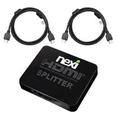 nexi 4K 1:2 HDMI 2埠分配器 + v2.0 連接線 0.6m + 1m, 分配器(NX261), 連接線(NX-HD20006-SOHOT, NX-HD20010-SOHOT), 1個