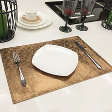 앤티스 그로시아 테이블 매트 4p, 격자 브라운, 가로 45cm x 세로 30cm