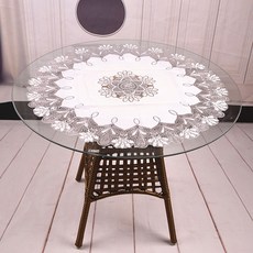 Ants 花卉拼貼圓形餐墊 2入, 銀色, 直徑 70cm