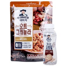 롯데제과 퀘이커 오트 그래놀라 골든넛츠 350g + 마시는오트밀 오트&그레인 50g, 1세트