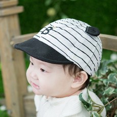 점핑박스 줄무늬B 얌채 베이비용 모자