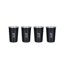 스노우라인 맥주잔 4p 세트, 블랙, 1세트