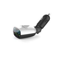 세턴 LED 듀얼포트 퀄컴 퀵차지 3.0 차량용 고속 충전기 9V, 화이트