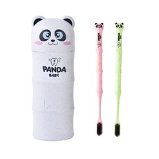 Allup Home Bamboo Panda 牙刷盒套組 白色, 1套