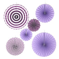 裝飾紙扇 6入組合, 紫色的