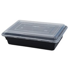 도나앤데코 안나 직사각 1000ml 한칸 일회용 도시락 블랙, 1개입, 10개