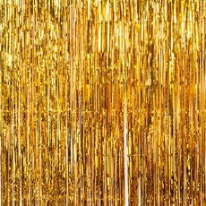 PartyPang 派對錫箔窗簾 10入, 金色