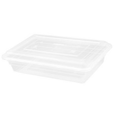 도나앤데코 안나 직사각 1250ml 한칸 일회용 도시락 화이트, 1개입, 10개