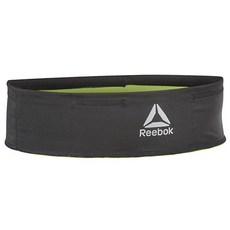 Reebok 跑步故事收納腰帶 RRAC-10120BK, 黑色 + 石灰 + 銀色