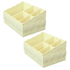 ABM 다용도 5칸 화장품 정리함 아이보리, 2개
