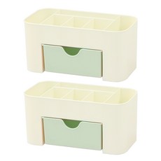ABM 2단서랍 화장품 정리함, 그린, 2개