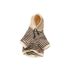 狗狗商店情侶條紋連帽T 寵物用, 棕色的